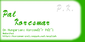 pal korcsmar business card